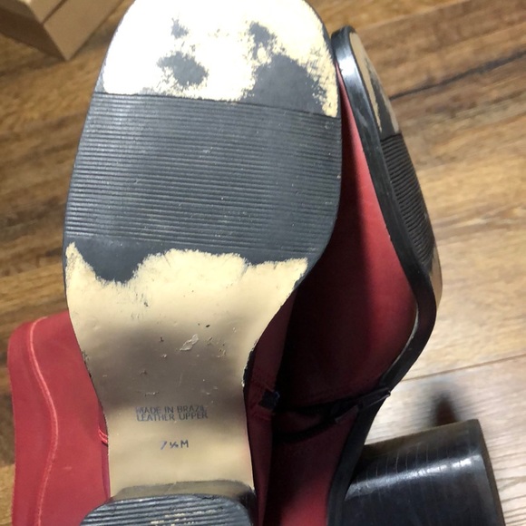 Red PETA approved vegan leather Boots - Picture 7 of 7